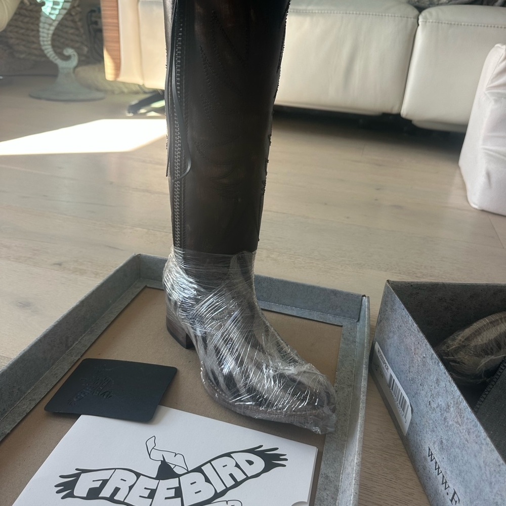 Freebird by Steven OG Whisper Boots in Brown Multi Animal Print Calf Hair BNIB - Picture 7 of 13